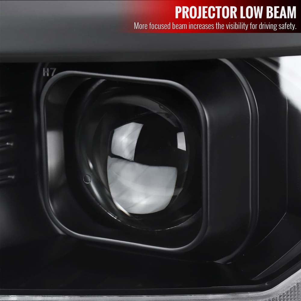 2014-2015 Chevrolet Silverado 1500 Switchback Sequential LED Bar Projector Headlights (Matte Black Housing/Clear Lens/Black Trim) image 3