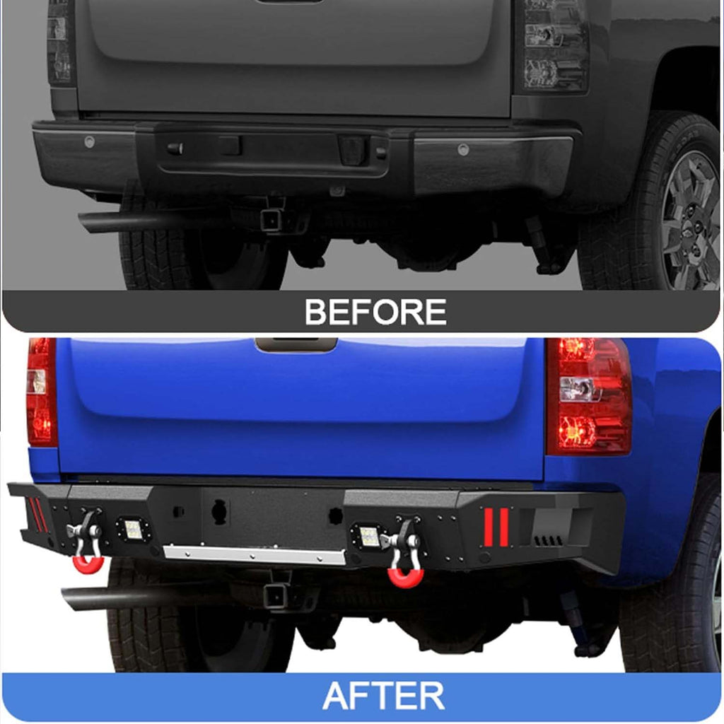 2007 - 2013 Silverado 1500 / Sierra 1500 Truck Rear Bumper with LED Lights image 1