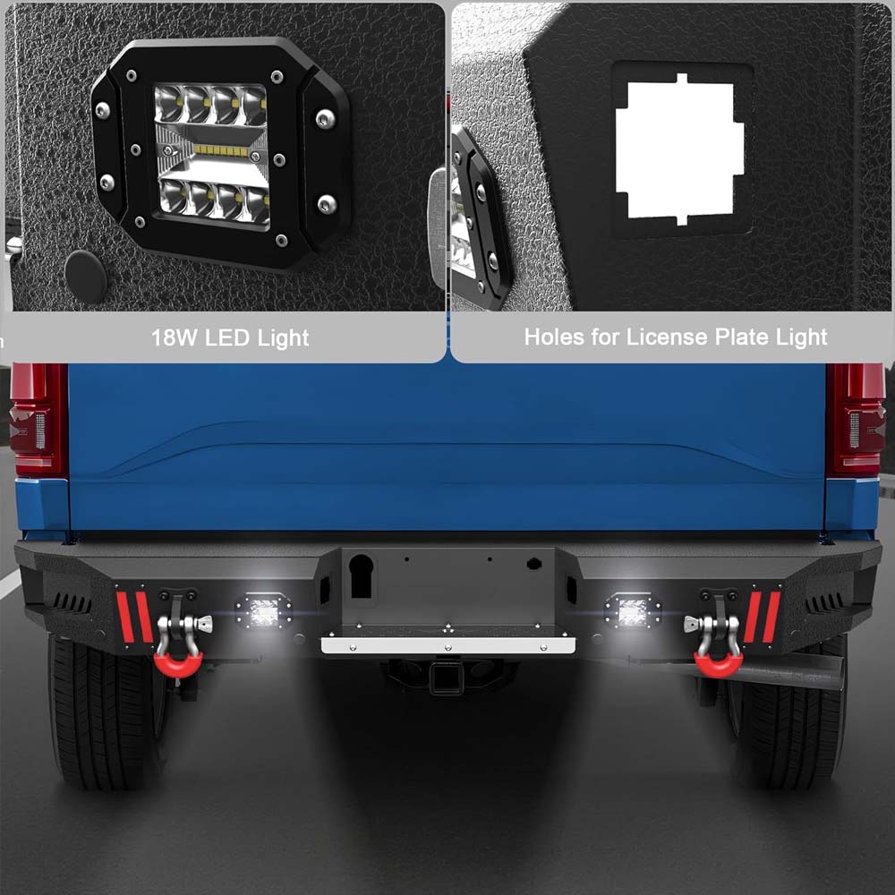 2015 - 2017 Ford F-150 Steel Rear Bumper With LED Lights (Excluding Raptor) image 4
