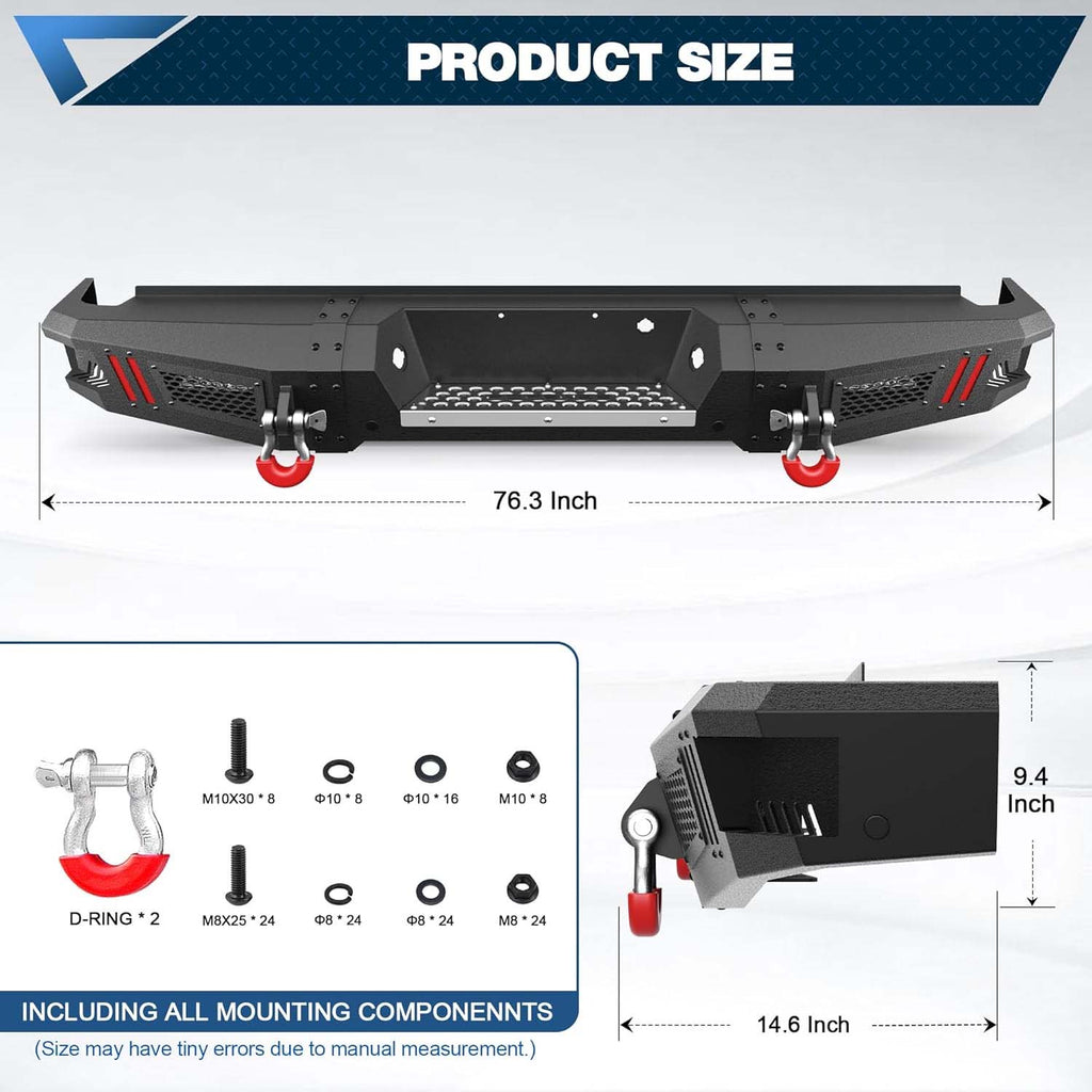 2009 - 2014 F-150 Steel Rear Bumper with LED Lights image 4