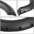 2009 - 2014 FORD F-150 Smooth Pocket-Riveted Style Side Wheel Fender Flares (Black) image 2
