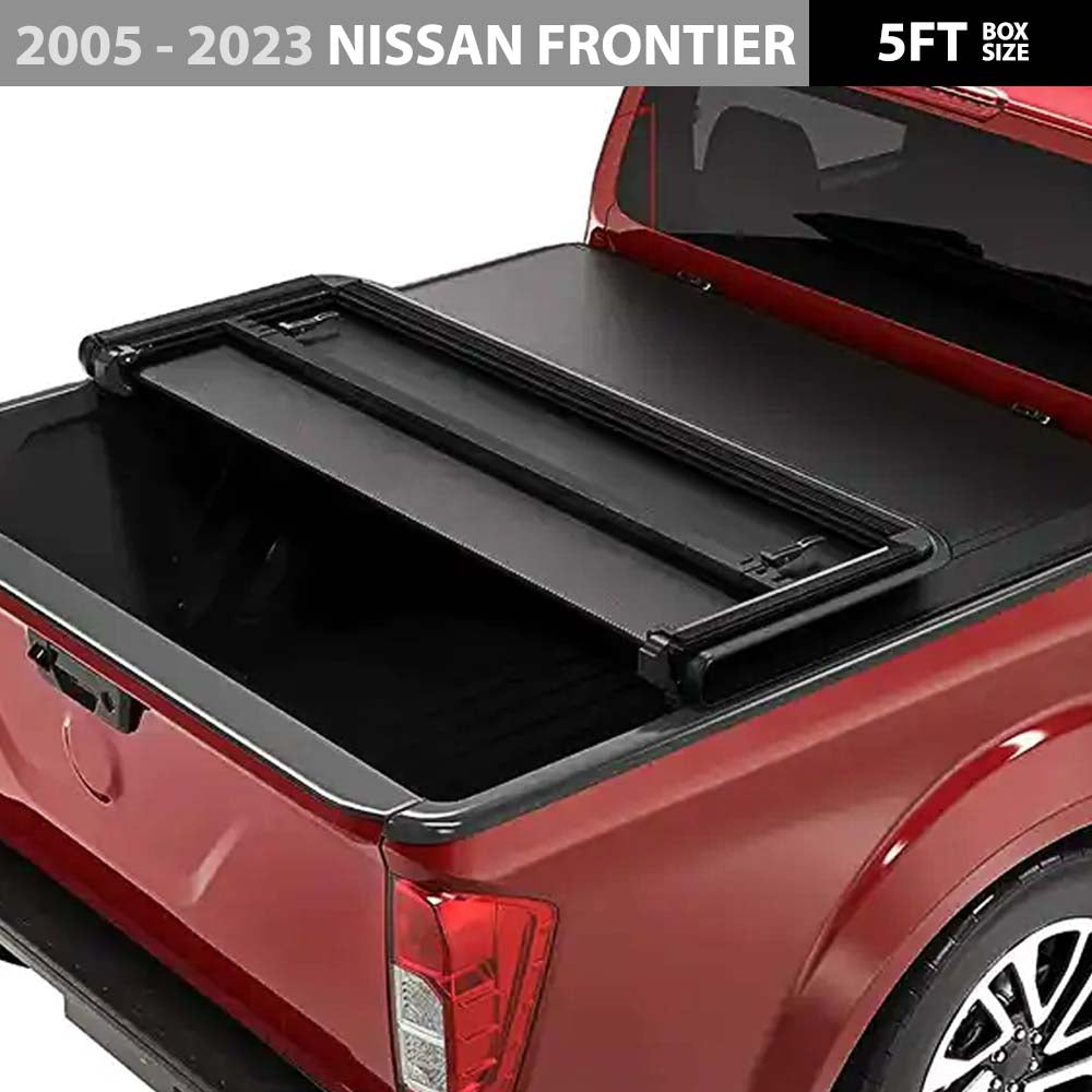 3-Fold Soft Tonneau Cover for 2005 - 2023 Nissan Frontier (5ft Box) image 0