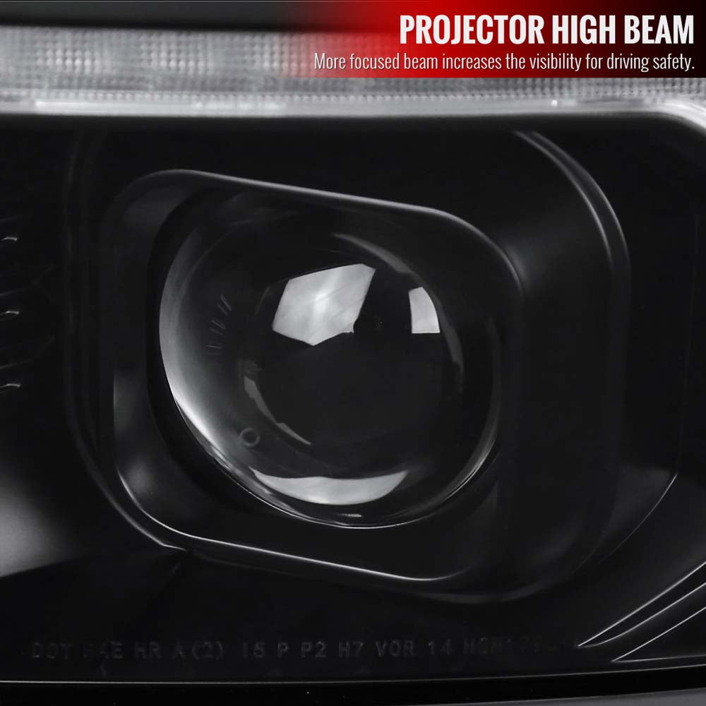 2014-2015 Chevrolet Silverado 1500 Switchback Sequential LED Bar Projector Headlights (Matte Black Housing/Clear Lens/Black Trim) image 4