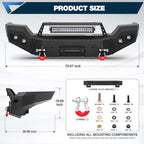 2015–2019 GMC Sierra 2500/3500 Front Steel Bumper image 4