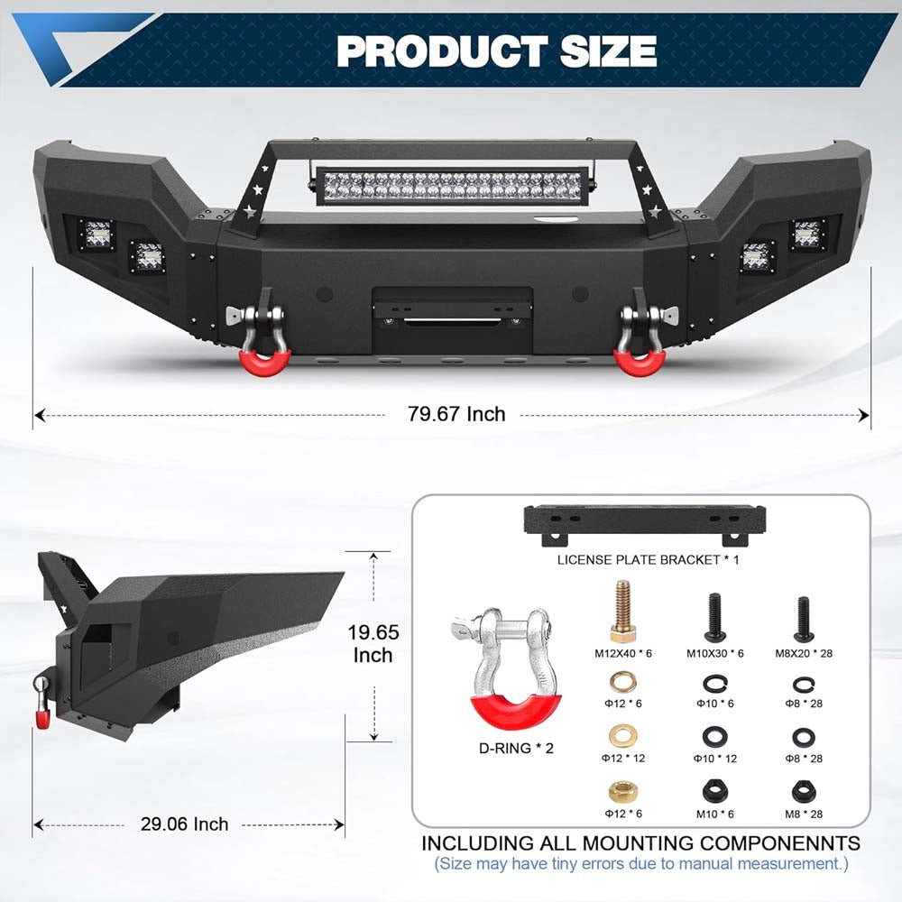 2015–2019 GMC Sierra 2500/3500 Front Steel Bumper image 4