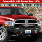 2009 - 2012 Dodge RAM 1500 Full Width Front Bumper - With Winch Plate, LED Lights, D-rings image 7