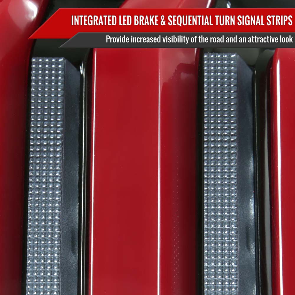 2007 - 2013 Toyota Tundra Sequential Red LED Bar Tail Lights (Glossy Black Housing/Clear Lens) image 3