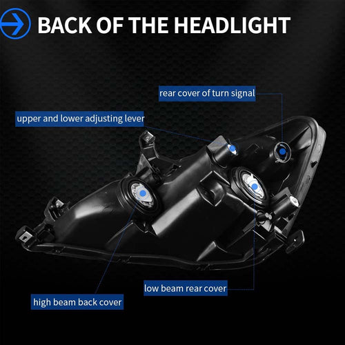 2003-2007 Honda Accord Headlight Assembly Housing Headlamp w/ Amber Reflector image 1