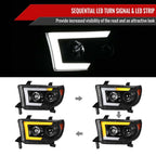 2007 - 2013 Toyota Tundra / 2008 - 2017 Sequoia Switchback Sequential LED C-Bar Projector Headlights (Black Housing/Clear Lens) image 1