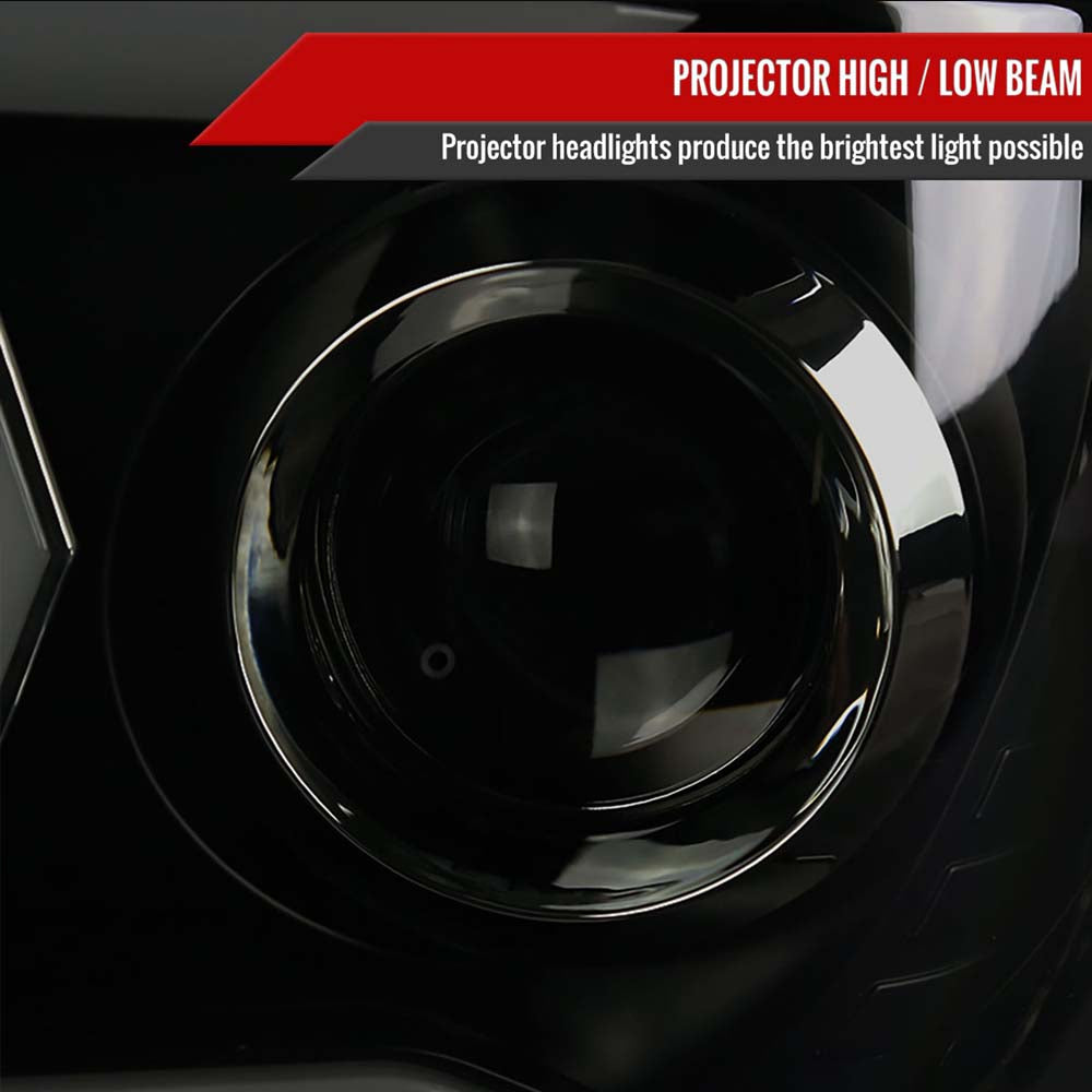 2014 - 2021 Toyota Tundra LED C-Bar Projector Headlights w/ Sequential Arrow Turn Signals (Black Housing/Smoke Lens) image 2