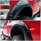 2009 - 2014 FORD F-150 Smooth Pocket-Riveted Style Side Wheel Fender Flares (Black) image 1