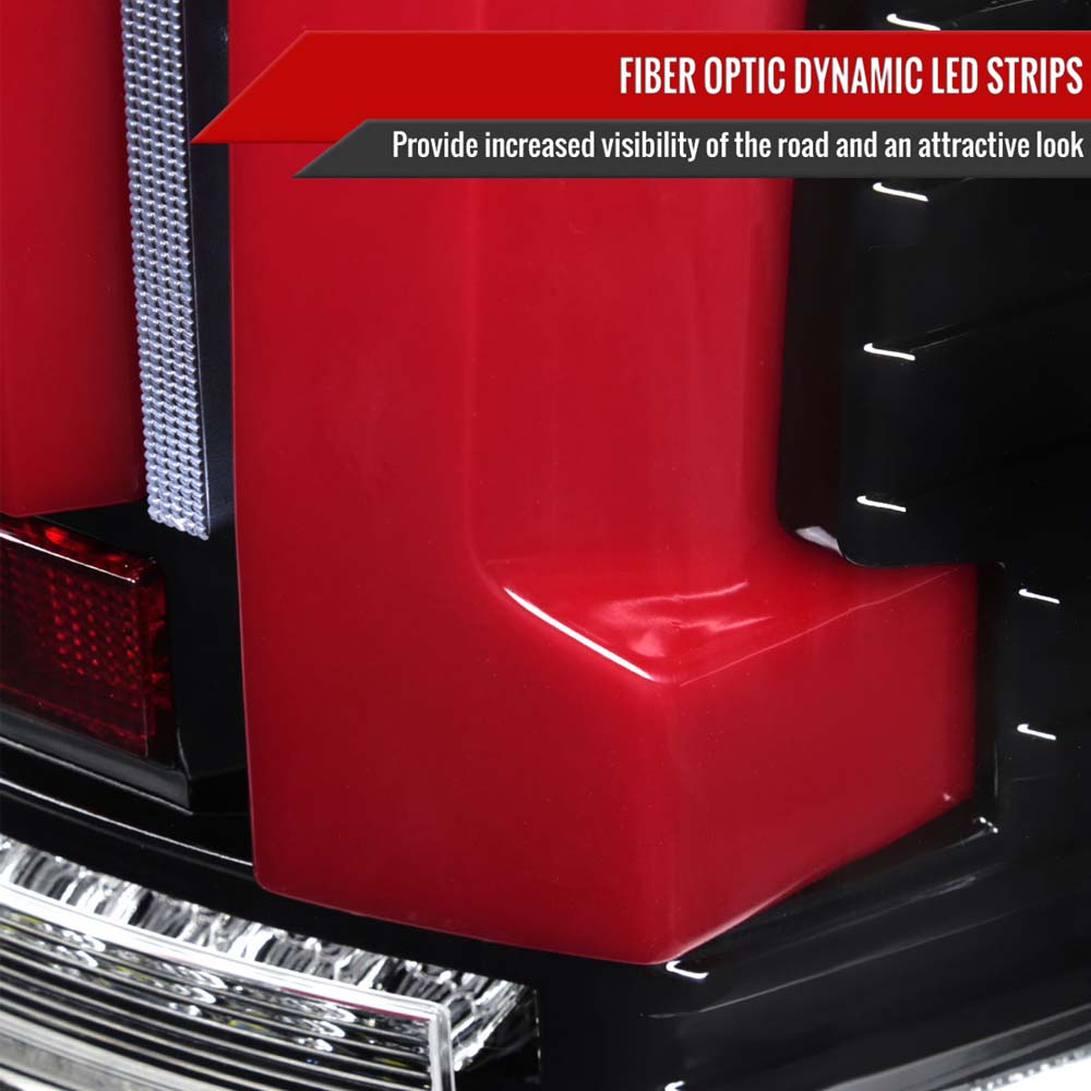 2007 - 2013 Toyota Tundra Sequential Red LED Bar Tail Lights (Glossy Black Housing/Clear Lens) image 4