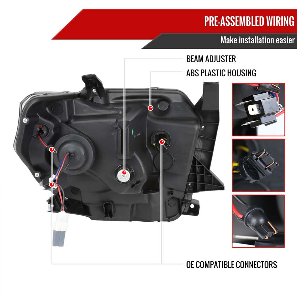 2014 - 2021 Toyota Tundra LED C-Bar Projector Headlights w/ Sequential Arrow Turn Signals (Black Housing/Smoke Lens) image 6