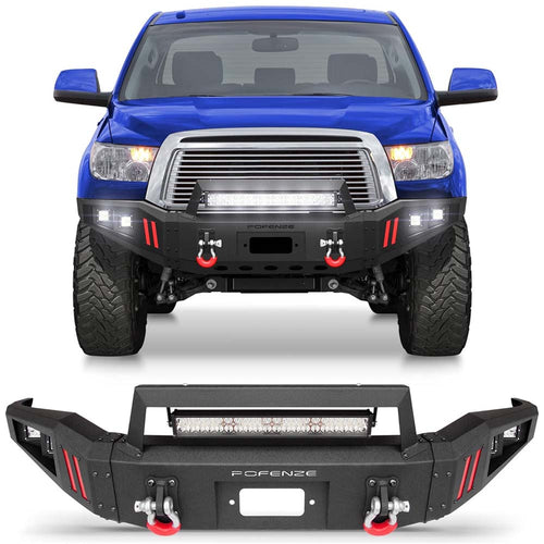 2007 - 2013 Tundra Front Steel Bumper With LED Lights and Winch Plate image 1