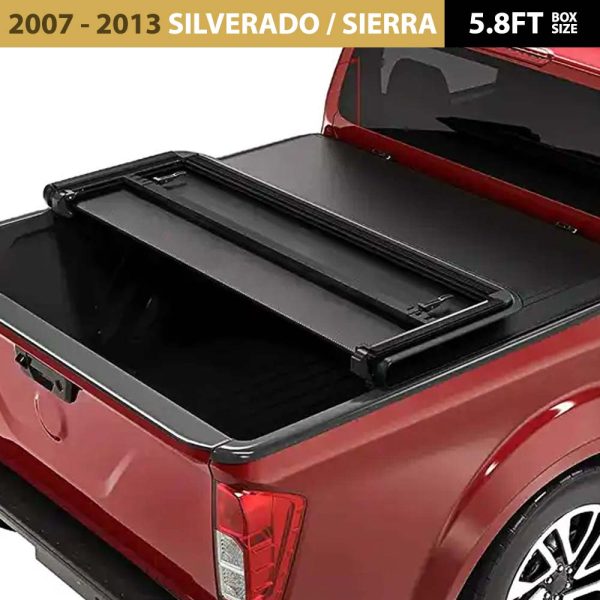 3-Fold Soft Tonneau Cover for 2007 - 2013 GMC Sierra / Chevrolet Silverado (5.8ft Box)