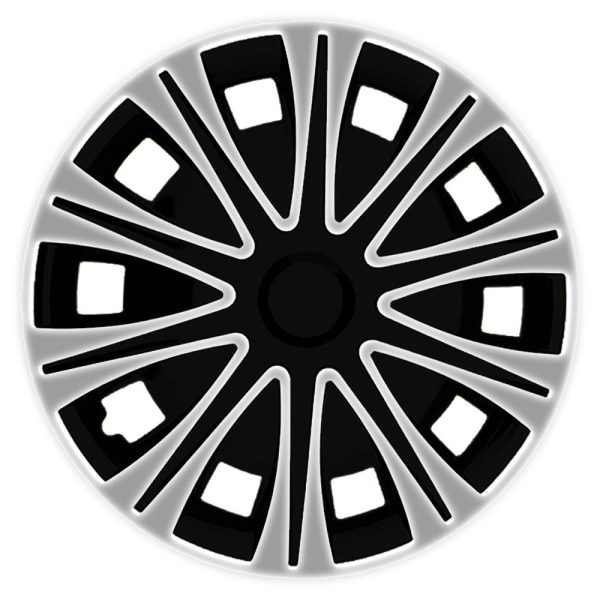 17 Inch Wheel Cover Set of 4 Hubcaps Universal Black and Grey