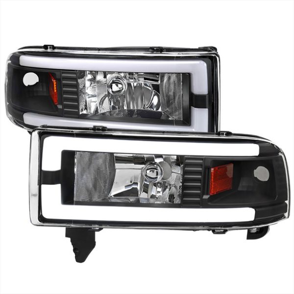 1994-2001 Dodge RAM 1500/ 1994-2002 RAM 2500/3500 Dual LED Bar Factory Style Headlights