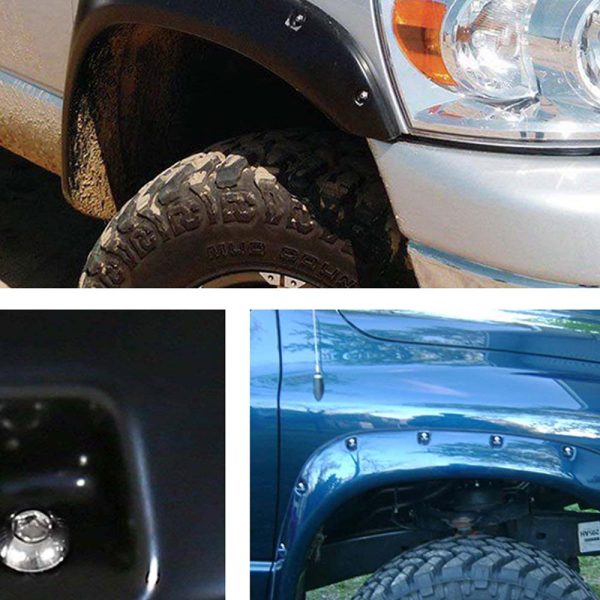 2002-2008 Dodge Ram 1500 and 2003-2009 Ram 2500 3500 Fender Flares Pocket Rivet Style - Image 4