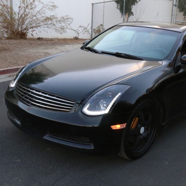 2003-2007 Infiniti G35 Coupe LED Bar Projector Headlights w/ Sequential Turn Signals (Matte Black Housing/Clear Lens) - Image 5