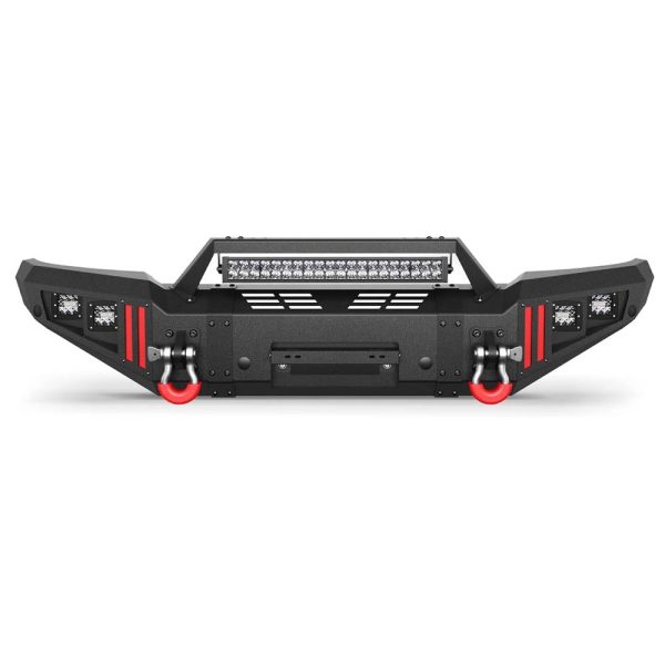 Tacoma Front Heavy Duty Steel Offroad Bumper w/ Winch Plate, Lights, D-rings for 2005 - 2015 Tacoma 2nd Gen Pickup Trucks