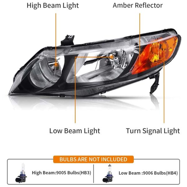 2006-2011 Civic Sedan Headlight Assembly 4 Door Sedan - Image 2