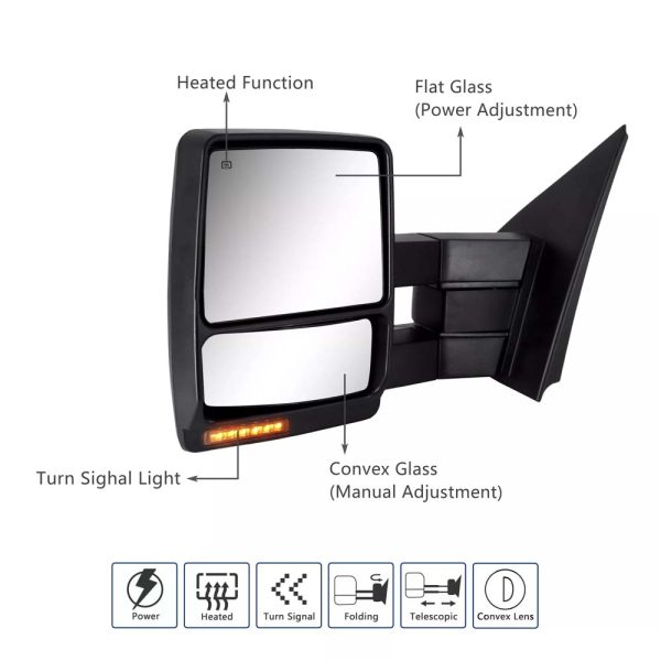 2007-2014 FORD F-150 Towing Mirrors - Image 2