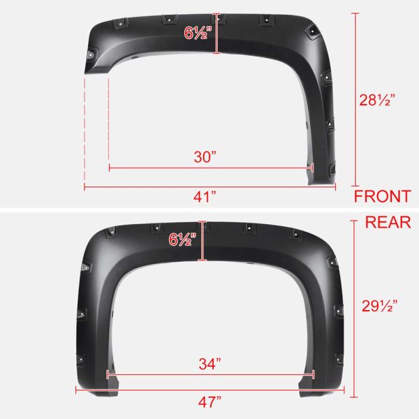 2007 - 2013 GMC Sierra 1500 / 2500HD / 3500HD Pocket Style Fender Flares (6.5ft / 8ft Bed) - Image 2