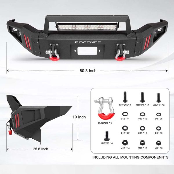 2007 - 2013 Tundra Front Steel Bumper With LED Lights and Winch Plate - Image 4