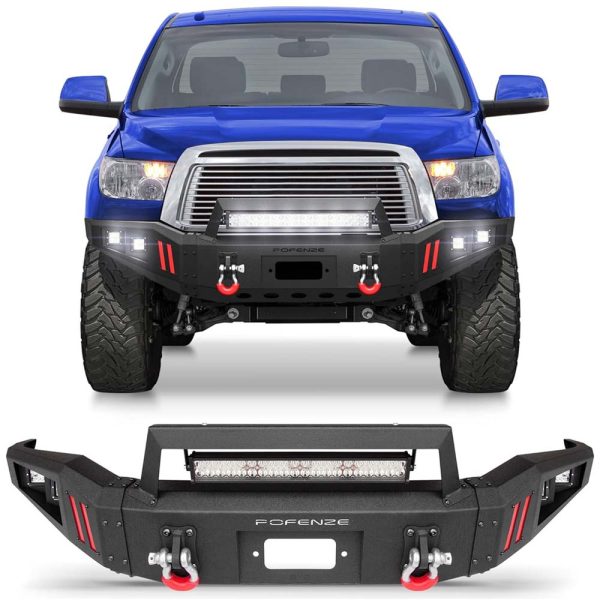 2007 - 2013 Tundra Front Steel Bumper With LED Lights and Winch Plate - Image 2