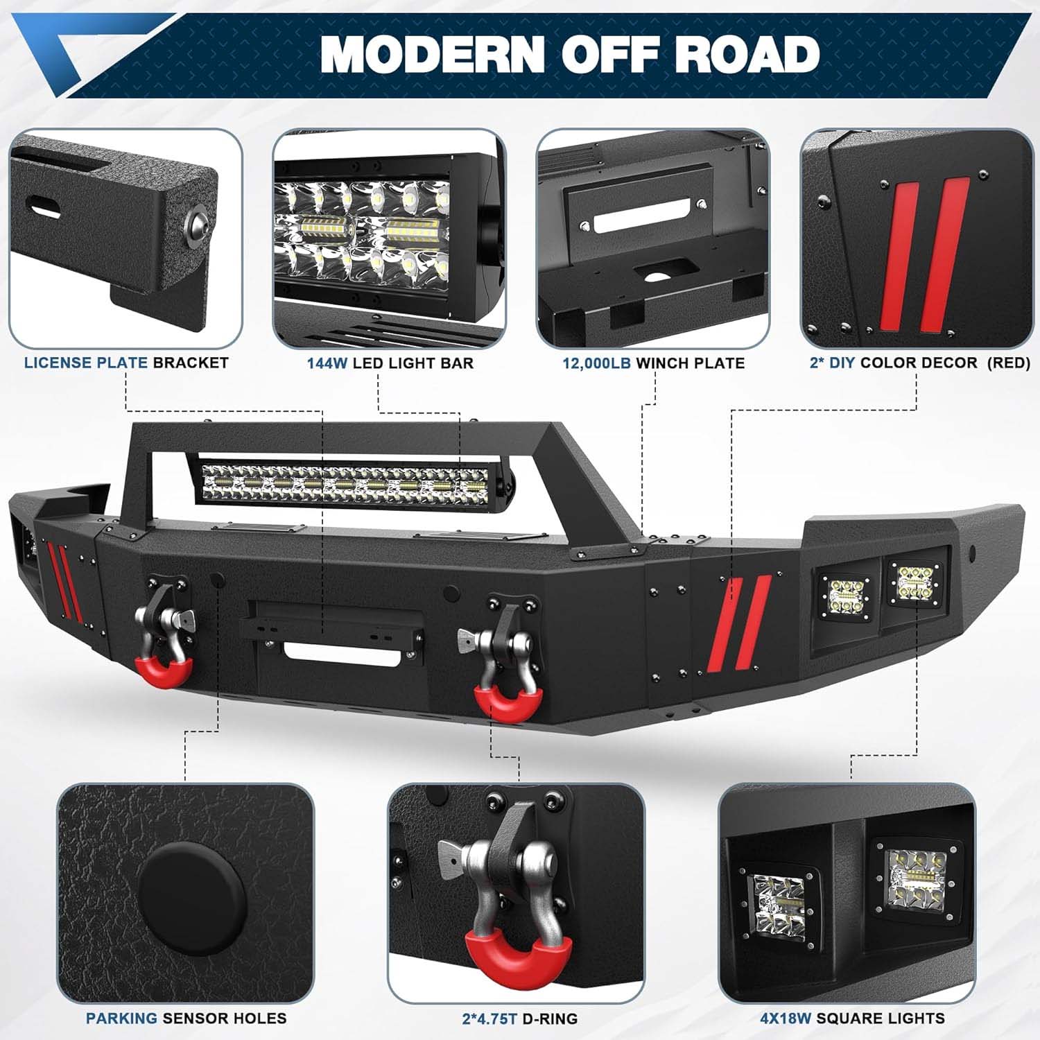 2007 - 2013 Silverado 1500 Front Steel Bumper - Image 3