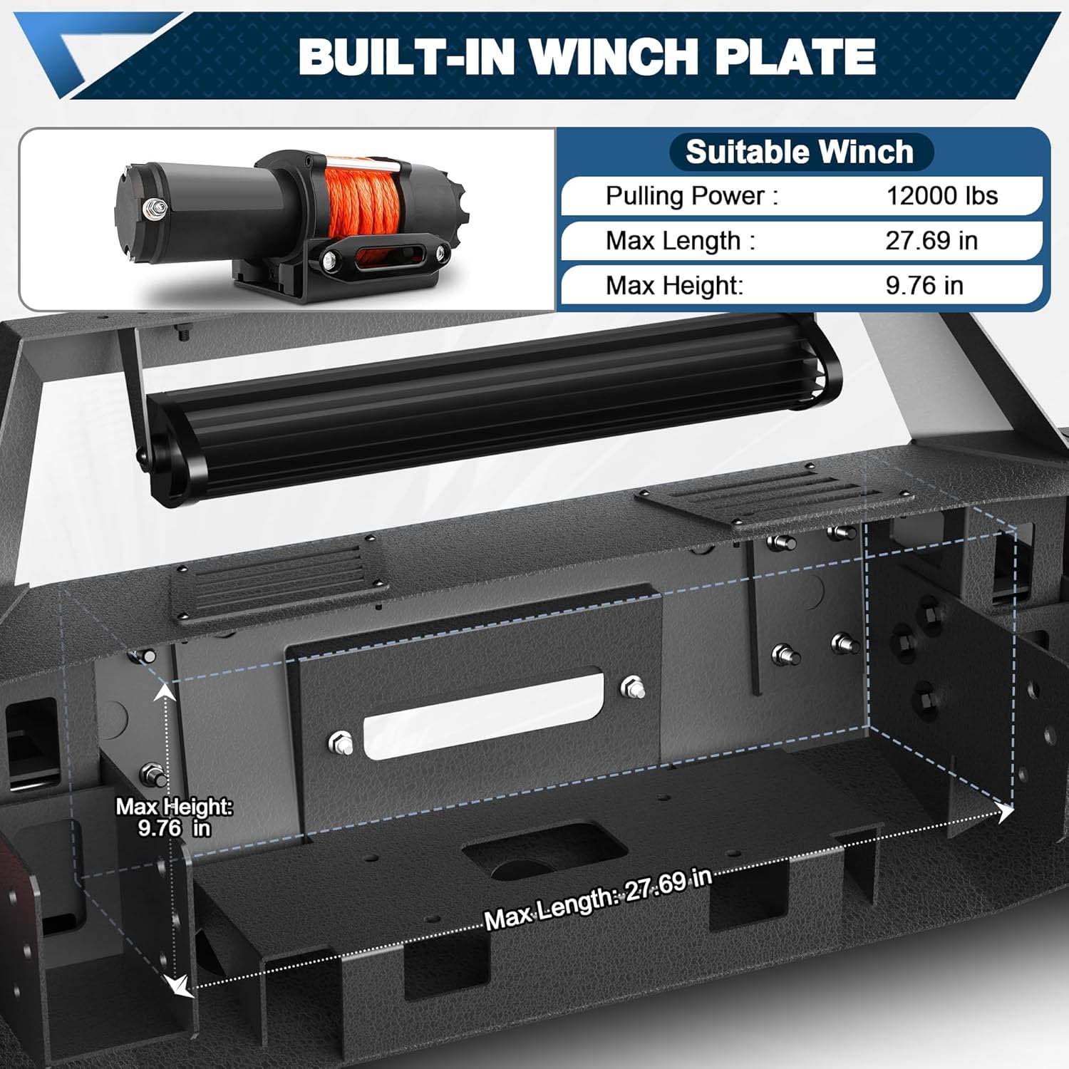 2007 - 2013 Silverado 1500 Front Steel Bumper - Image 6