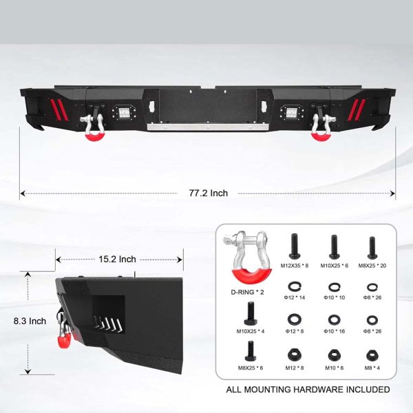 2007 - 2013 Tundra Rear Steel Bumper With LED Lights - Image 3