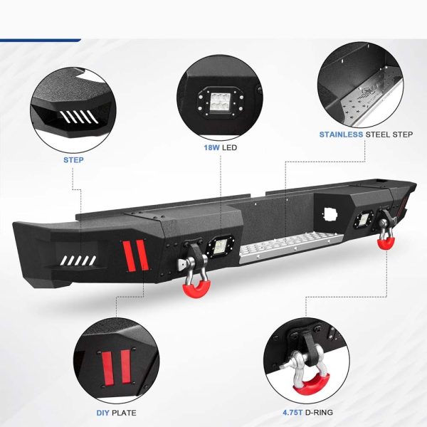 2007 - 2013 Tundra Rear Steel Bumper With LED Lights - Image 4