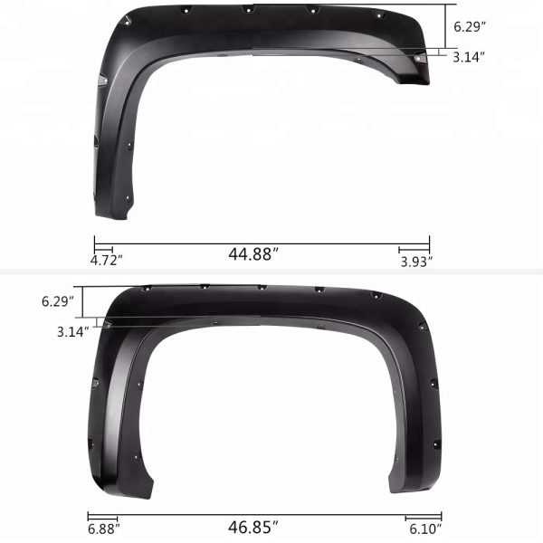 2007 - 2013 Chevrolet Silverado 1500 Pocket Style Fender Flares (5.8ft Bed) - Image 2