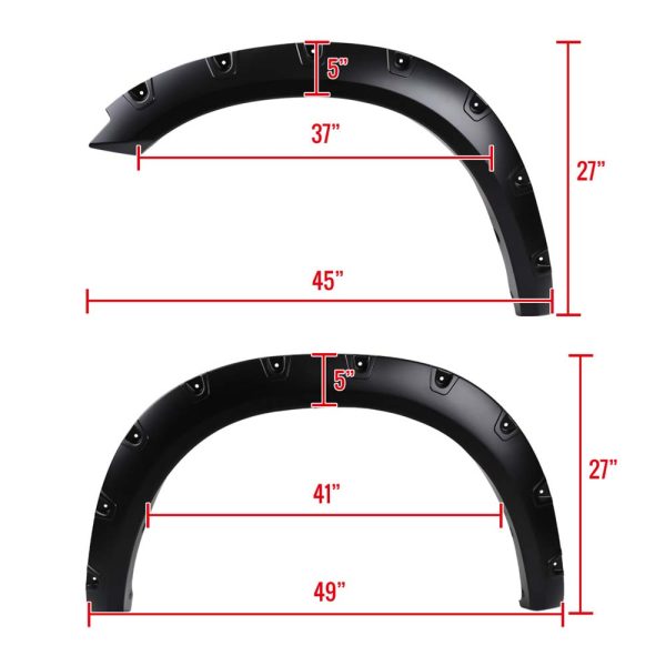 2009 - 2023 Dodge RAM 1500 Classic Pocket Style Fender Flares - Image 2