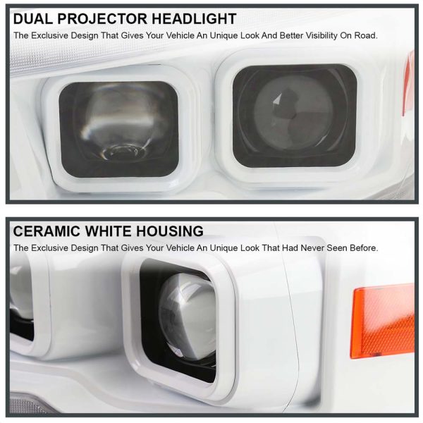 2009-2018 Dodge RAM 1500/2019-2021 RAM Classic/2010-2018 RAM 2500/3500 Switchback Sequential Projector Headlights (White Housing/Clear Lens) - Image 3