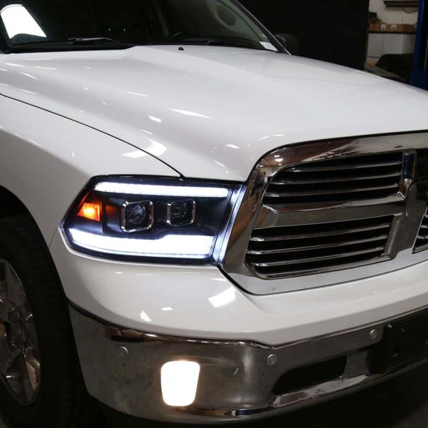 2009-2018 Dodge RAM 1500 / 2019-2021 RAM Classic / 2010-2018 RAM 2500 3500 Switchback Sequential Projector Headlights (Matte Black Housing/Clear Lens) - Image 11