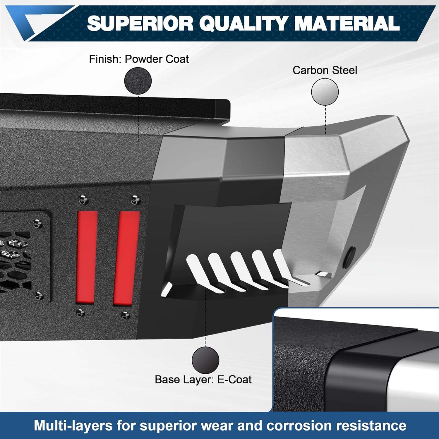 2009 - 2014 F-150 Steel Rear Bumper with LED Lights - Image 4