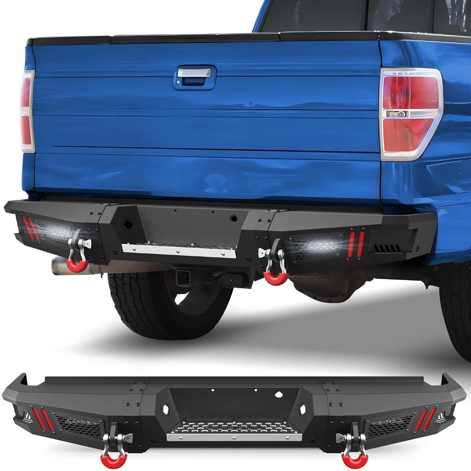 2009 - 2014 F-150 Steel Rear Bumper with LED Lights - Image 2