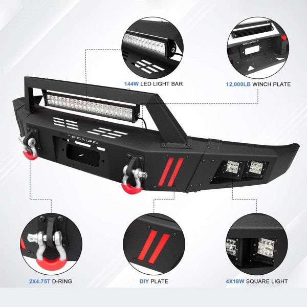 2009 - 2014 F-150 Steel Front Bumper With LED Lights - Image 2