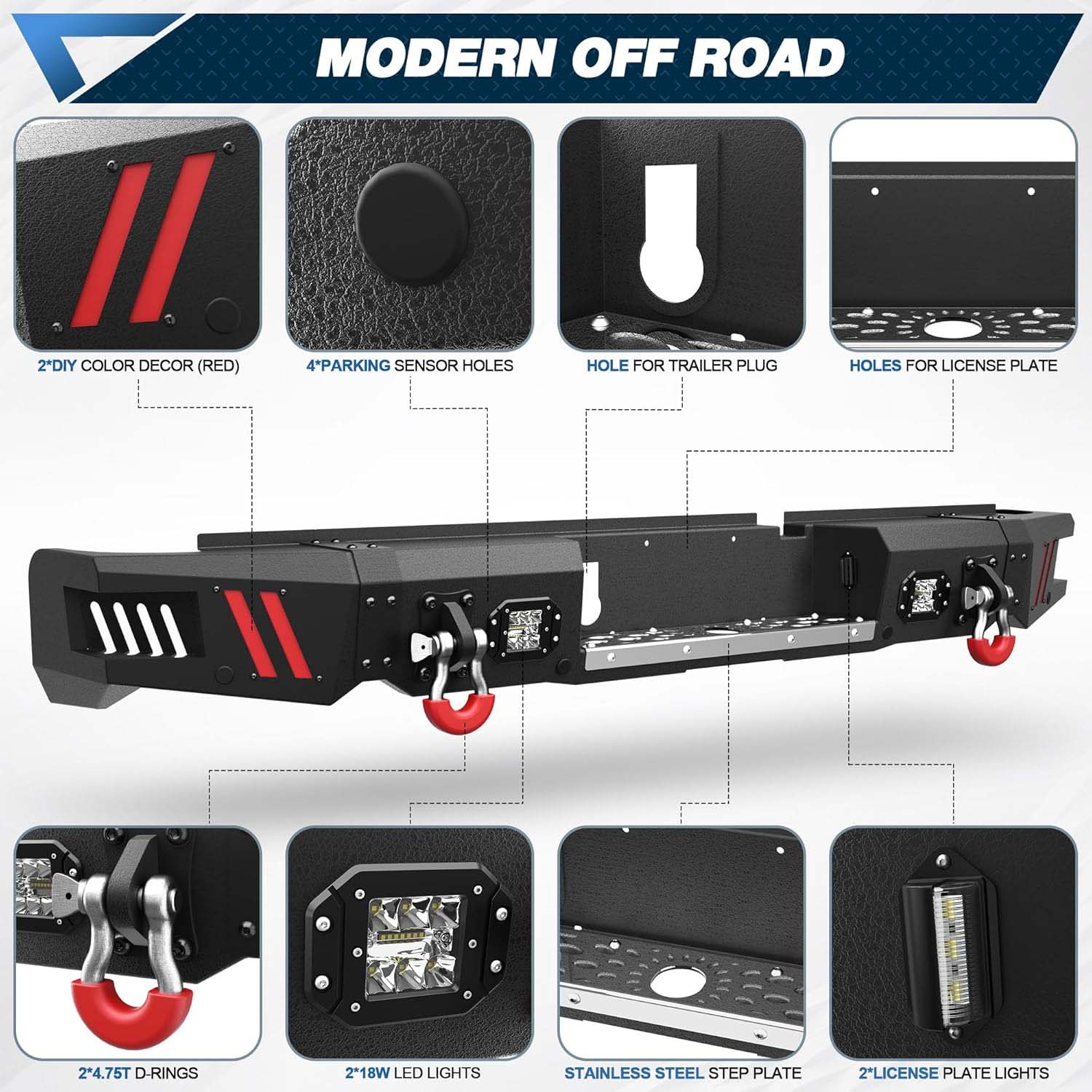 2009 - 2025 Ram 1500 Classic Rear Steel Bumper - Image 7