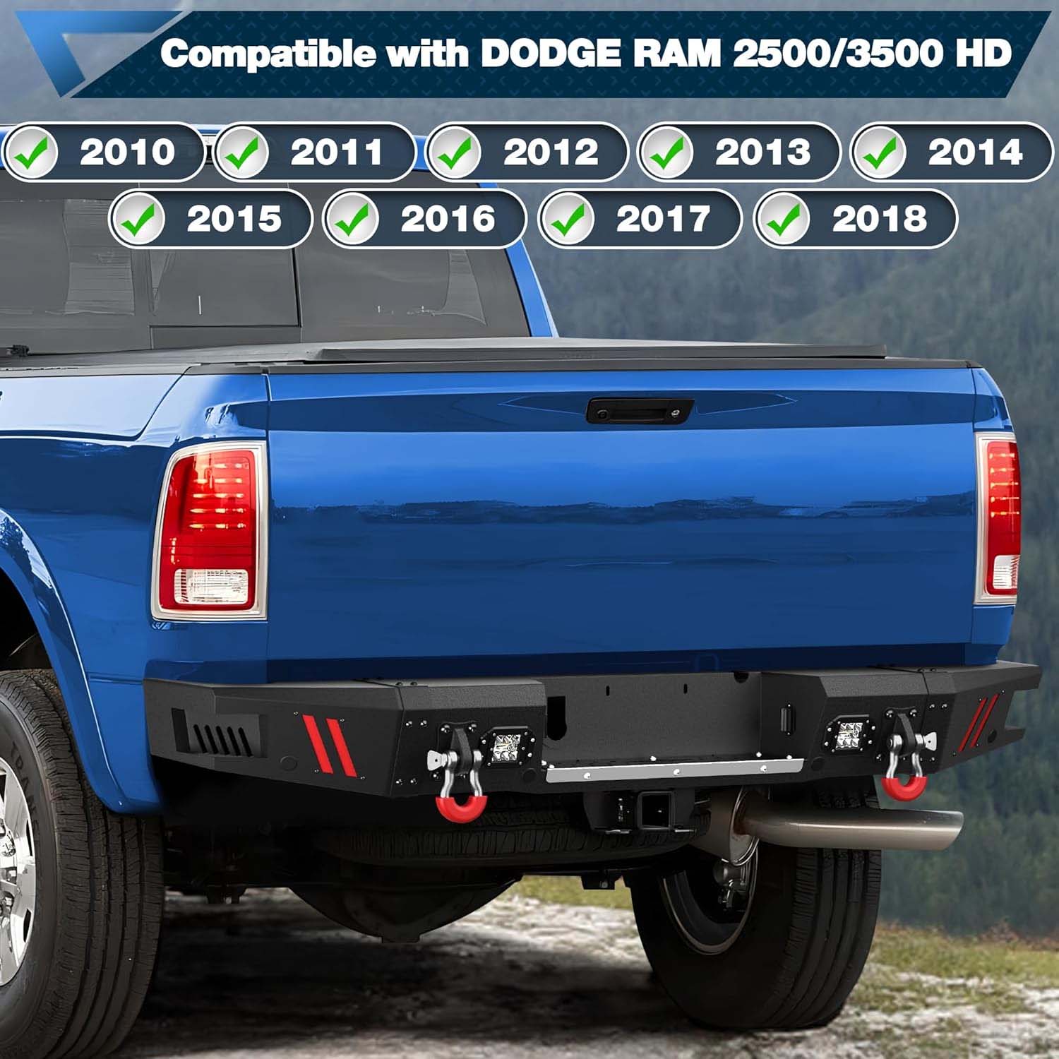 2010 - 2018 Dodge RAM 2500 3500 Heavy Duty Rear Bumper - Image 8