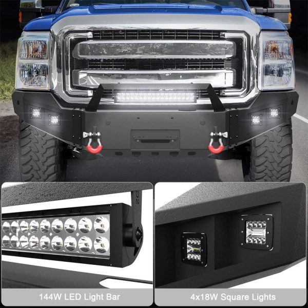 2011 - 2016 Ford F-250 / F-350 Steel Front Bumper and LED Lights - Image 5