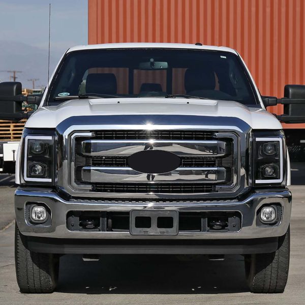 2011-2016 Ford F-250/F-350/F-450/F-550 Switchback Sequential LED C-Bar Projector Headlights (Black Housing/Clear Lens) - Image 7