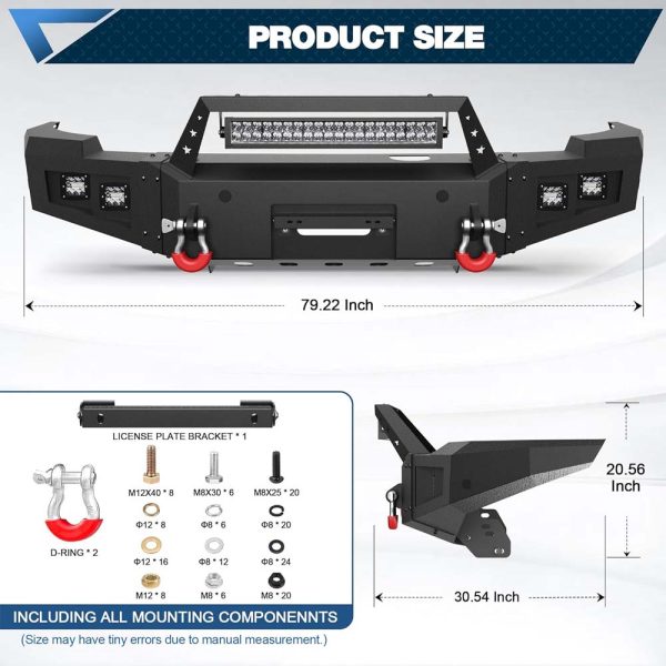 2011 - 2014 Chevy Silverado 2500/3500 Front Steel Full Width Offroad Bumper w/Winch Plate - Image 4