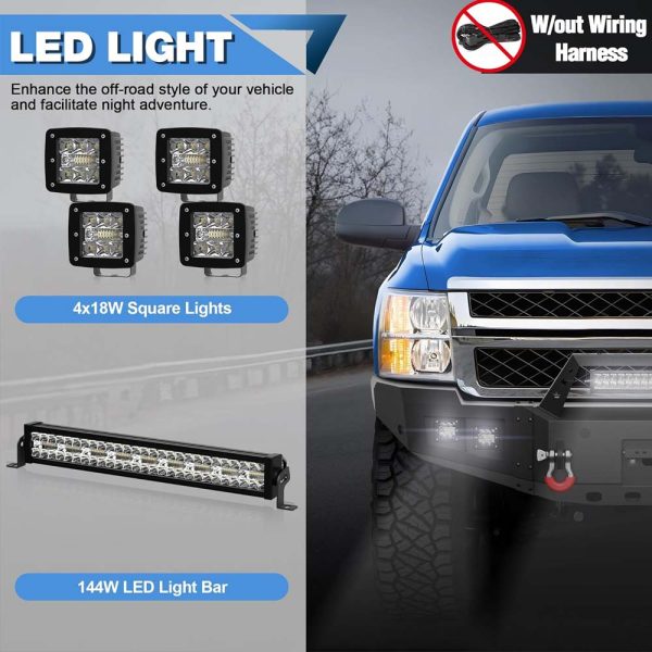 2011 - 2014 Chevy Silverado 2500/3500 Front Steel Full Width Offroad Bumper w/Winch Plate - Image 5