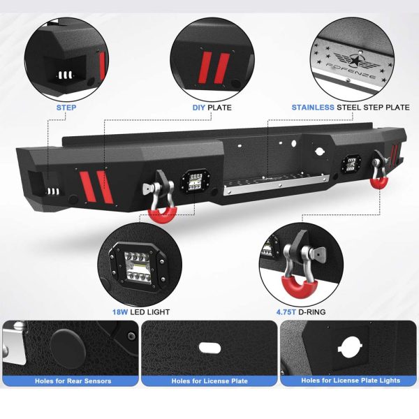 2011 - 2016 F-250 / F-350 Truck Rear Bumper and LED Lights - Image 6