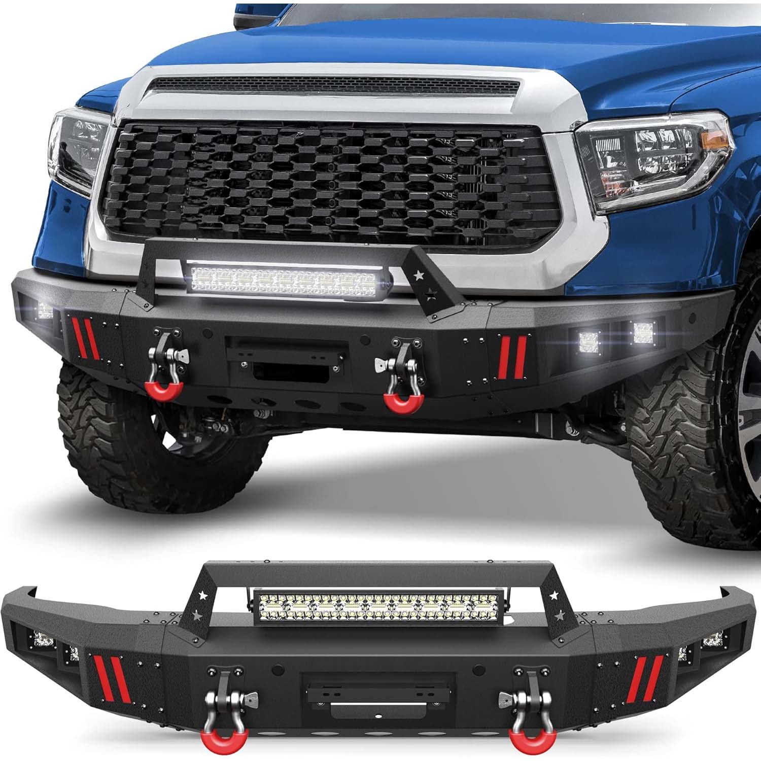 2014 - 2018 Tundra Steel Front Bumper With LED Lights - Image 2