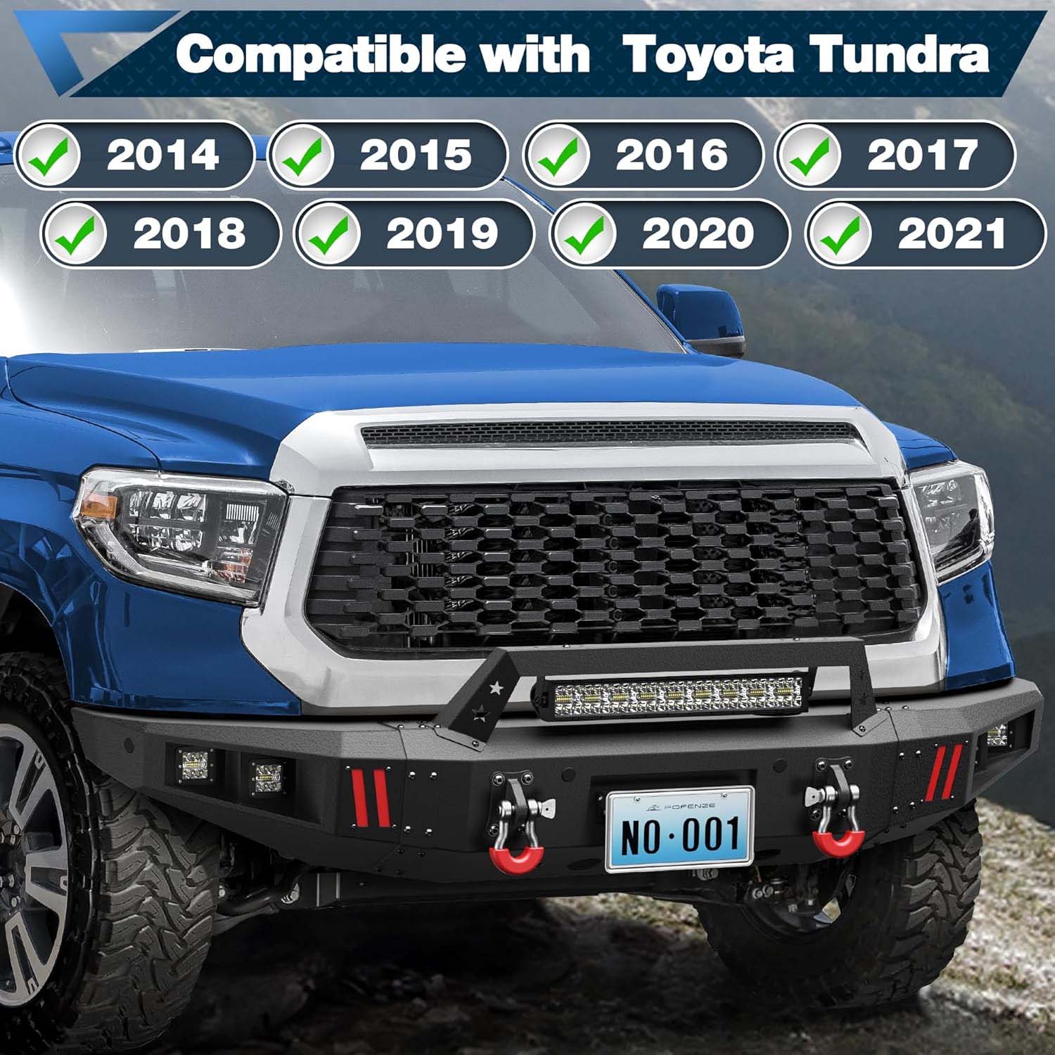 2014 - 2018 Tundra Steel Front Bumper With LED Lights - Image 8