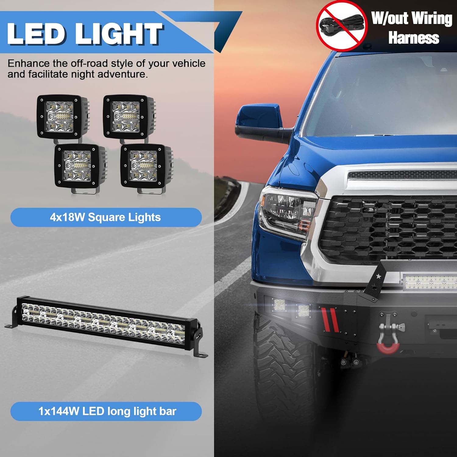 2014 - 2018 Tundra Steel Front Bumper With LED Lights - Image 5